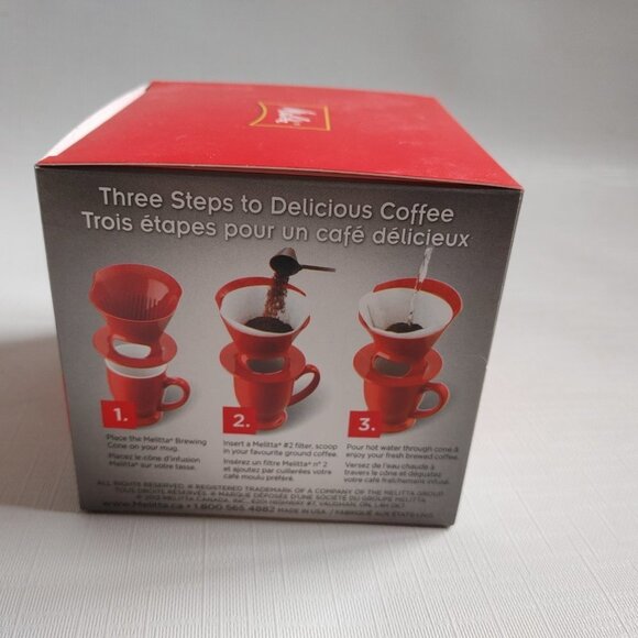 Melitta 640820 Ready Set Joe Filter Cone Pour over Cone Manual Brewer, One Cup - Picture 4 of 5